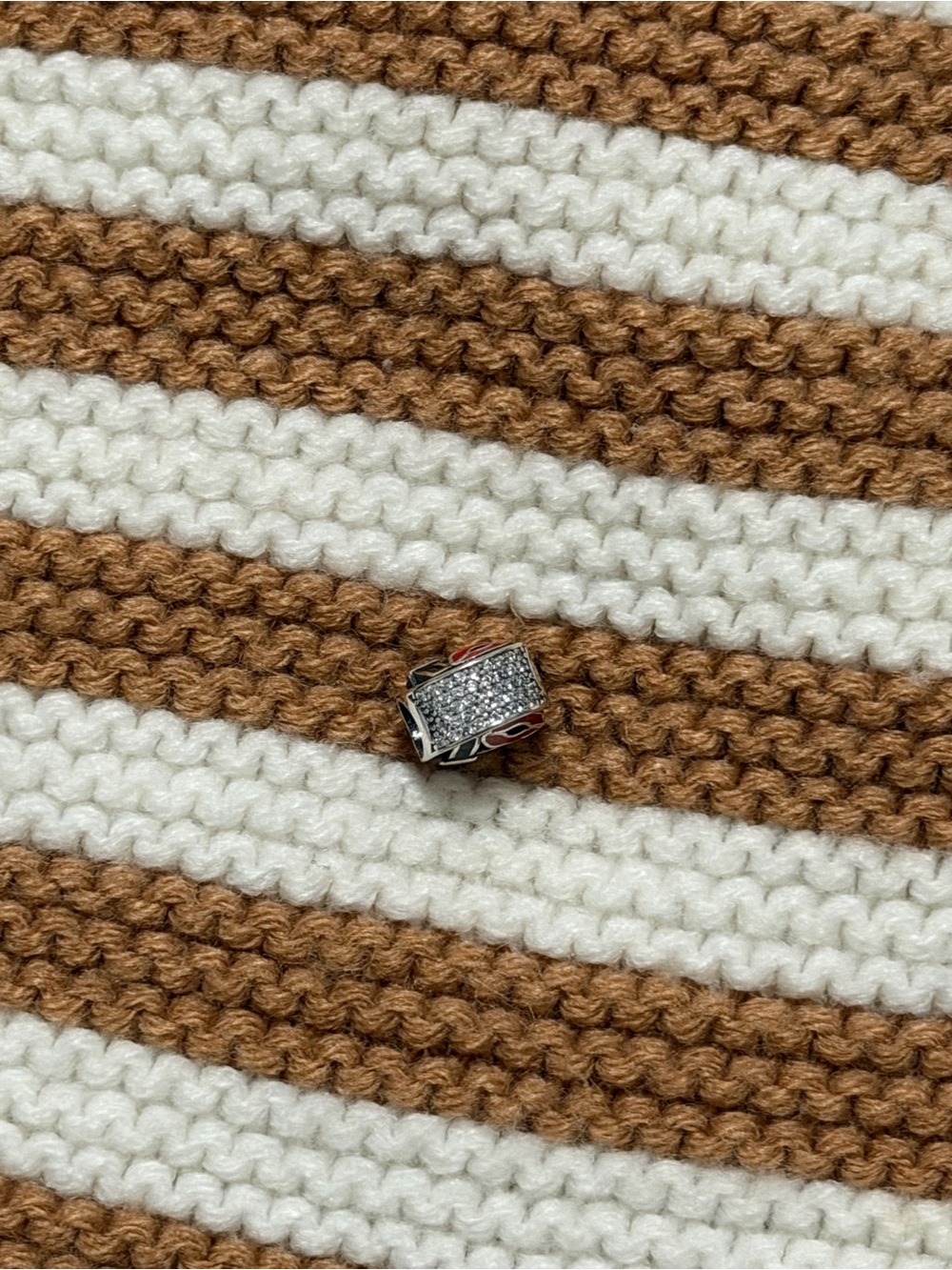 Pandora Silver Pavé Clip Charm with Clear Crystals